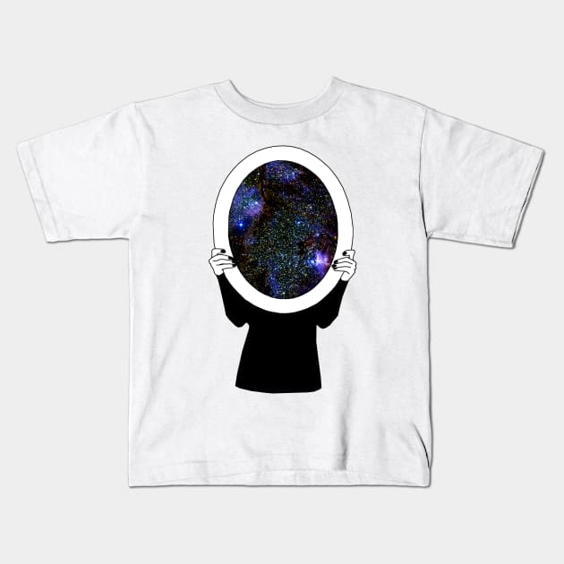 Space Mirror Kids T-Shirt by edajylix